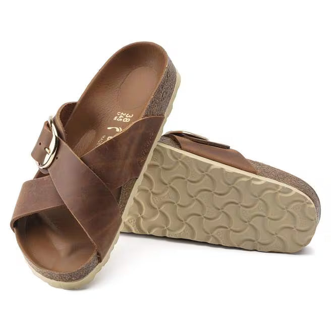 Birkenstock Siena Big Buckle Sandals - Cognac