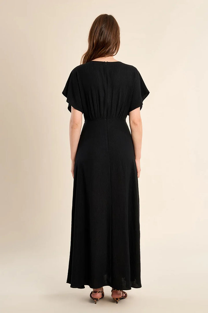 V-Neck Black Maxi Dress