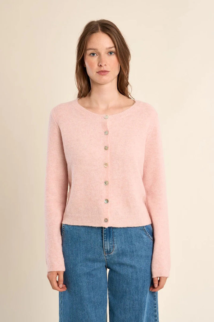 Light Pink Button Up Cardigan