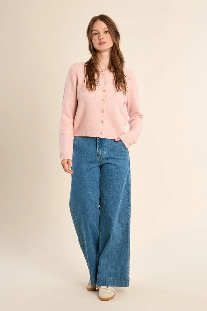 Light Pink Button Up Cardigan