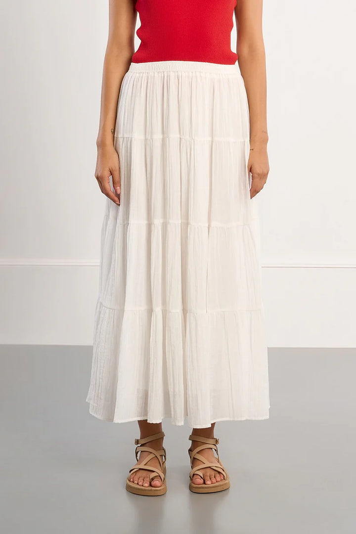 White Flowy Long Skirt