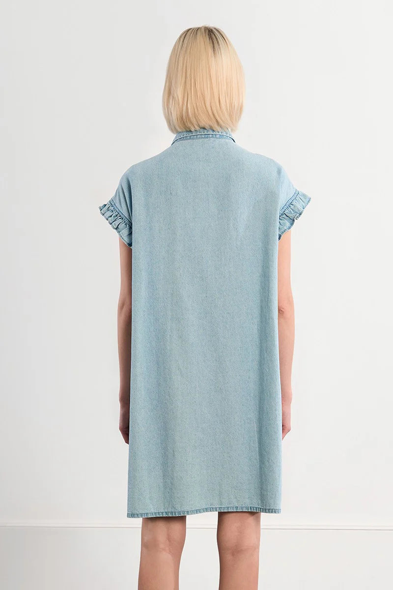 Baby Doll Button Up Denim Dress
