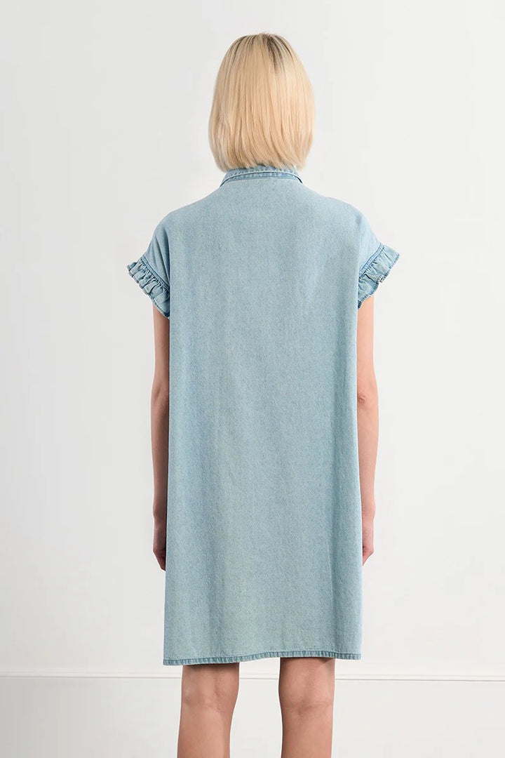 Baby Doll Button Up Denim Dress