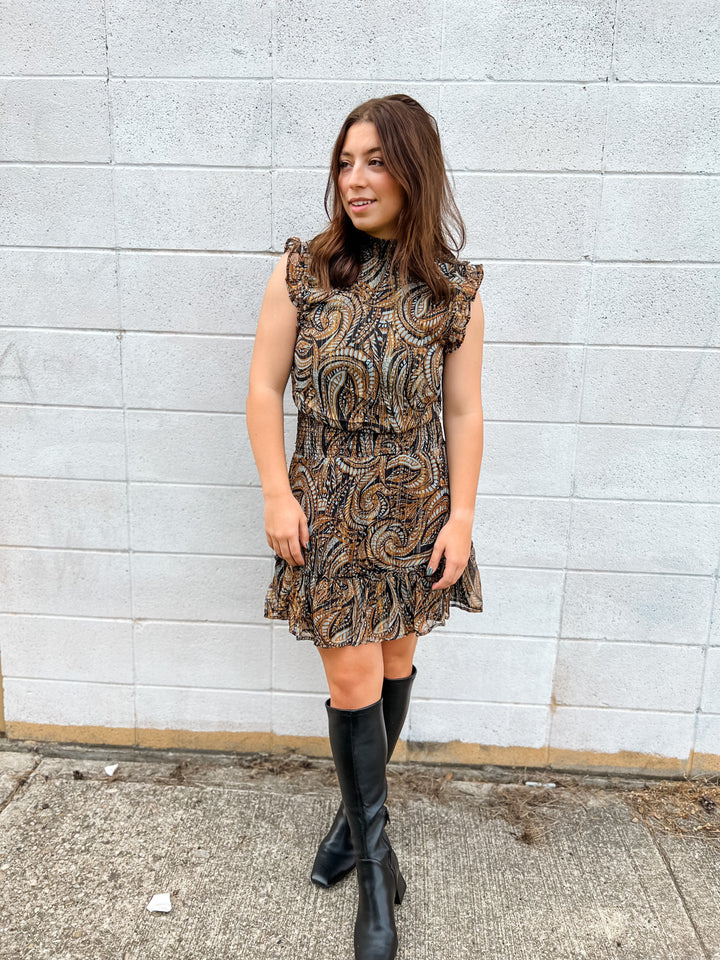 Paisley Sleeveless Mini Dress