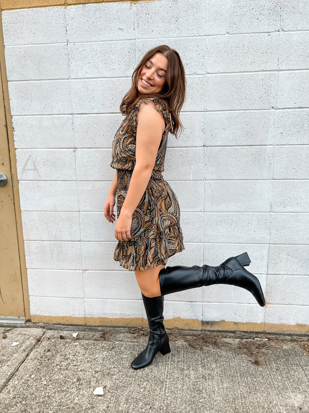 Paisley Sleeveless Mini Dress