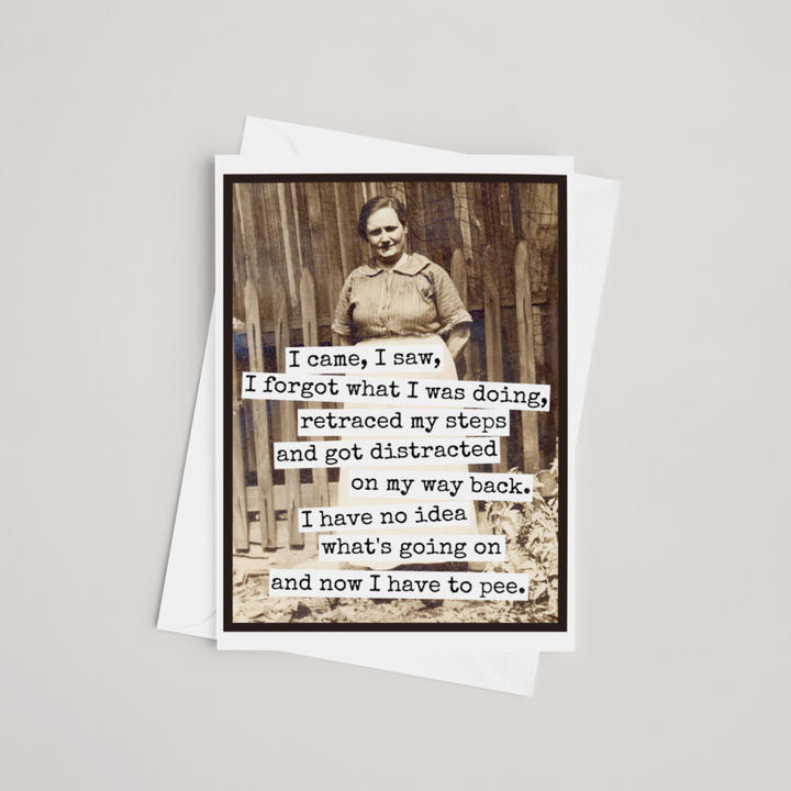 "I Came, I Saw, I Forgot What I Was Doing" Card