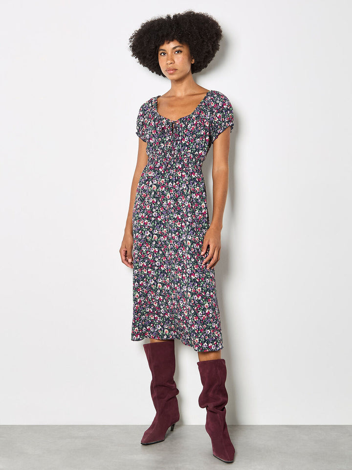 Ditsy Floral Midi Milkmaid Dress