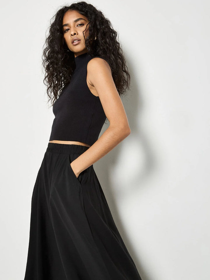 Black Flowy Midi Skirt