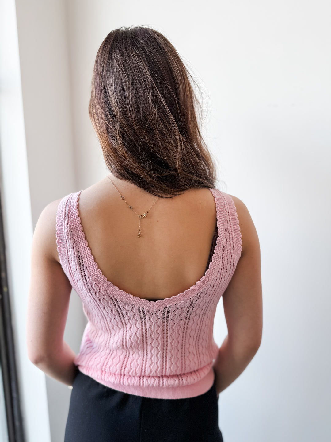 Lux V-Neck Tank - Pink