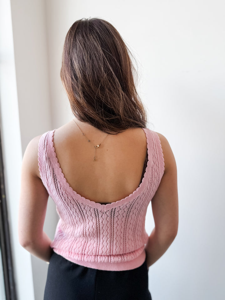 Lux V-Neck Tank - Pink
