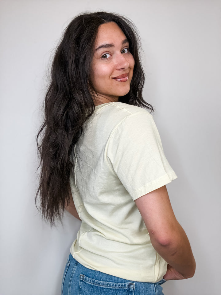 Milla V-Neck Tee - Yellow