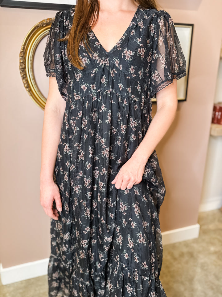 Black Floral Maxi Dress