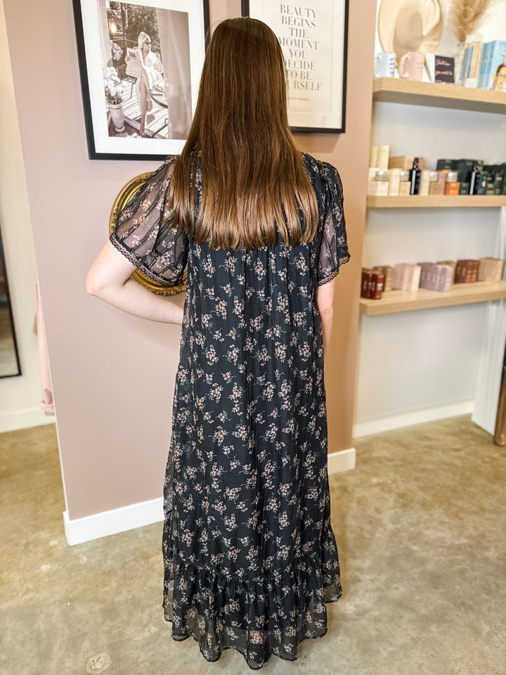 Black Floral Maxi Dress
