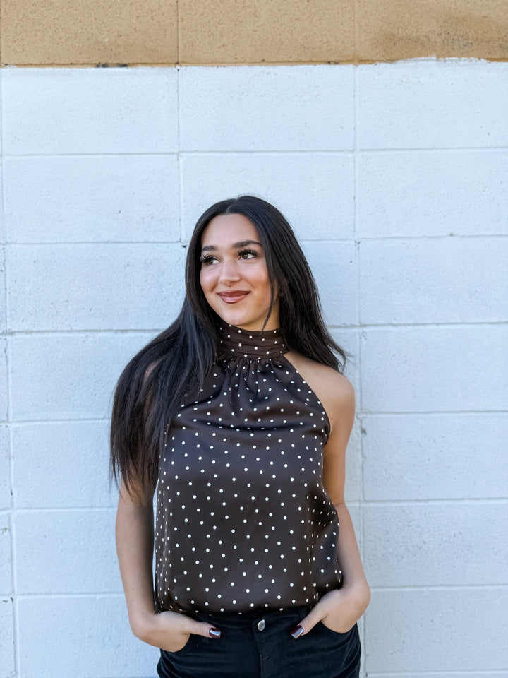 Lysell Polka Dot Halter Top
