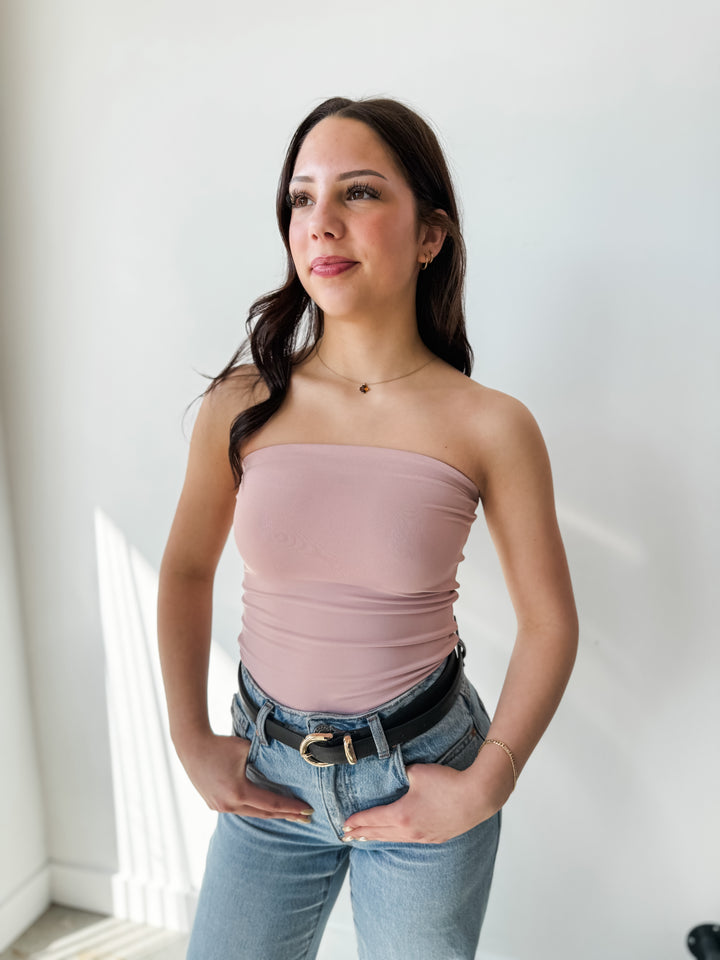 Badia Signature Tube Top - Powder Pink