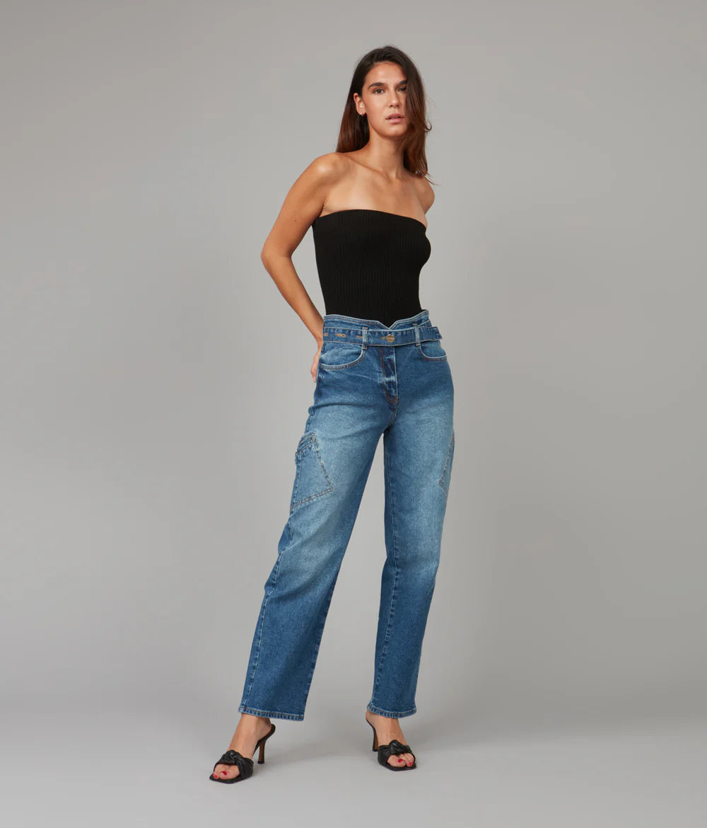 Cleo High Rise Cargo Jean