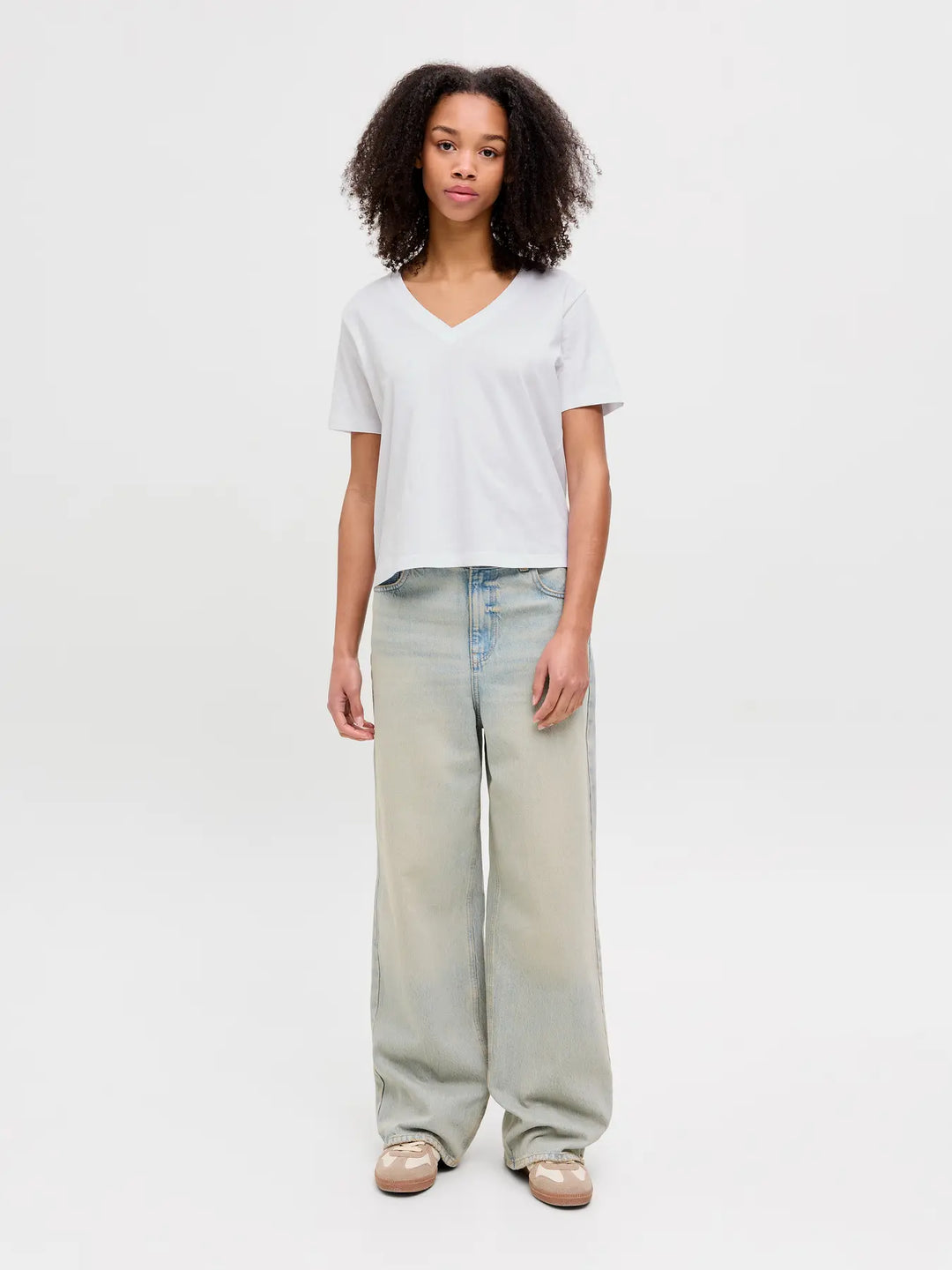 Annie V-Neck Tee - White