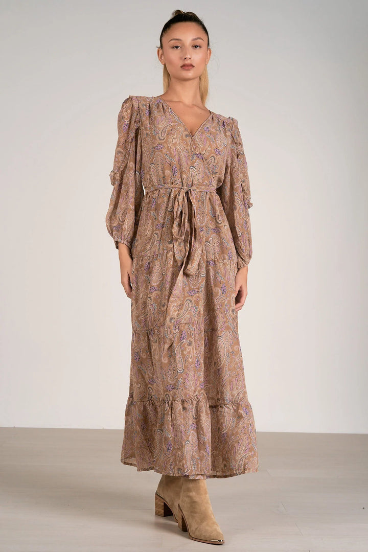 Cosmo Paisley Wrap Maxi Dress