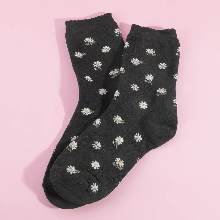 Daisy Print Socks