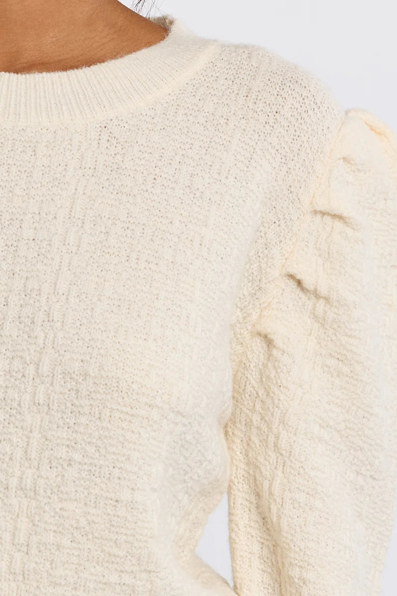 Textured Puff Sleeve Sweater