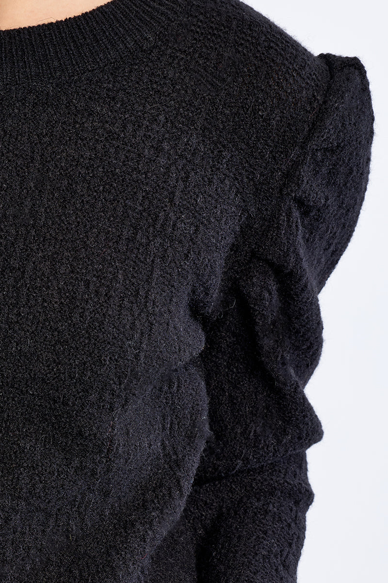 Textured Puff Sleeve Sweater