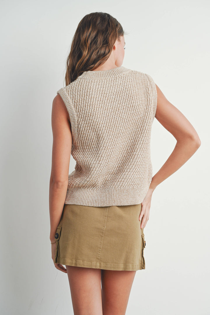Knit Sweater Vest - Taupe