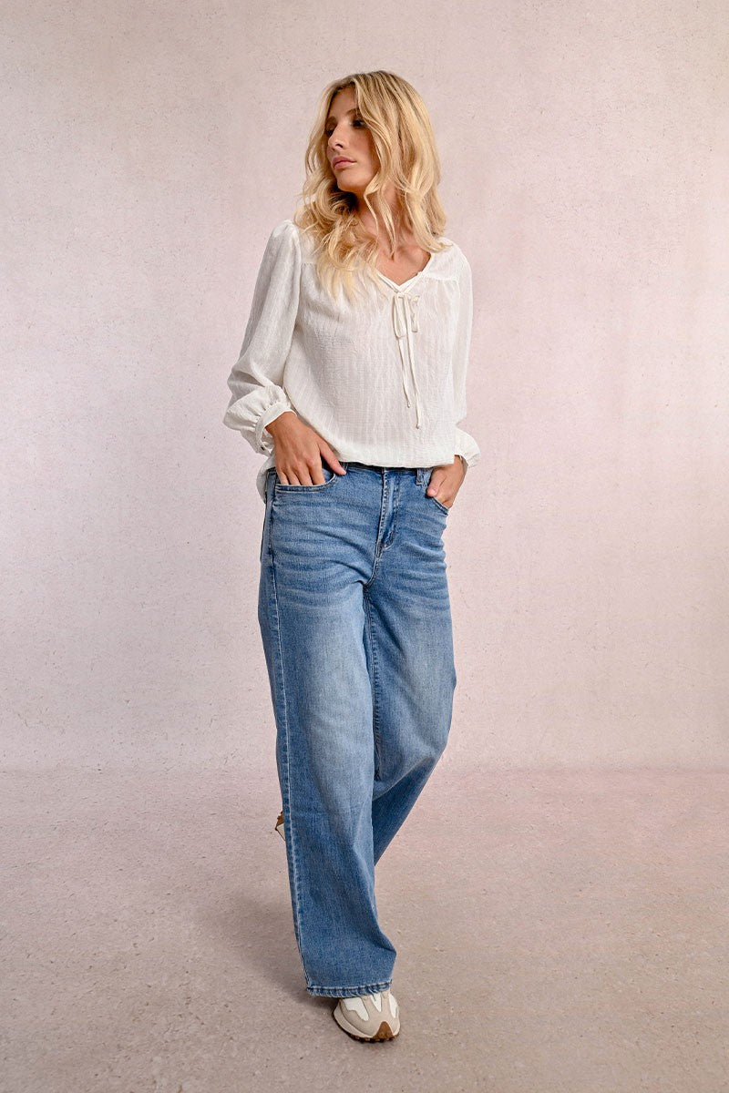 Molly Wide Leg Jeans - Blue Denim