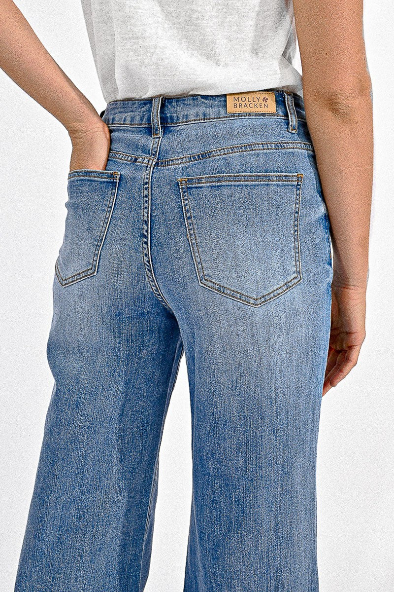 Molly Wide Leg Jeans - Blue Denim