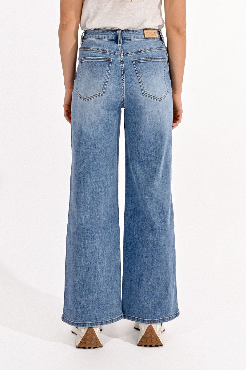 Molly Wide Leg Jeans - Blue Denim