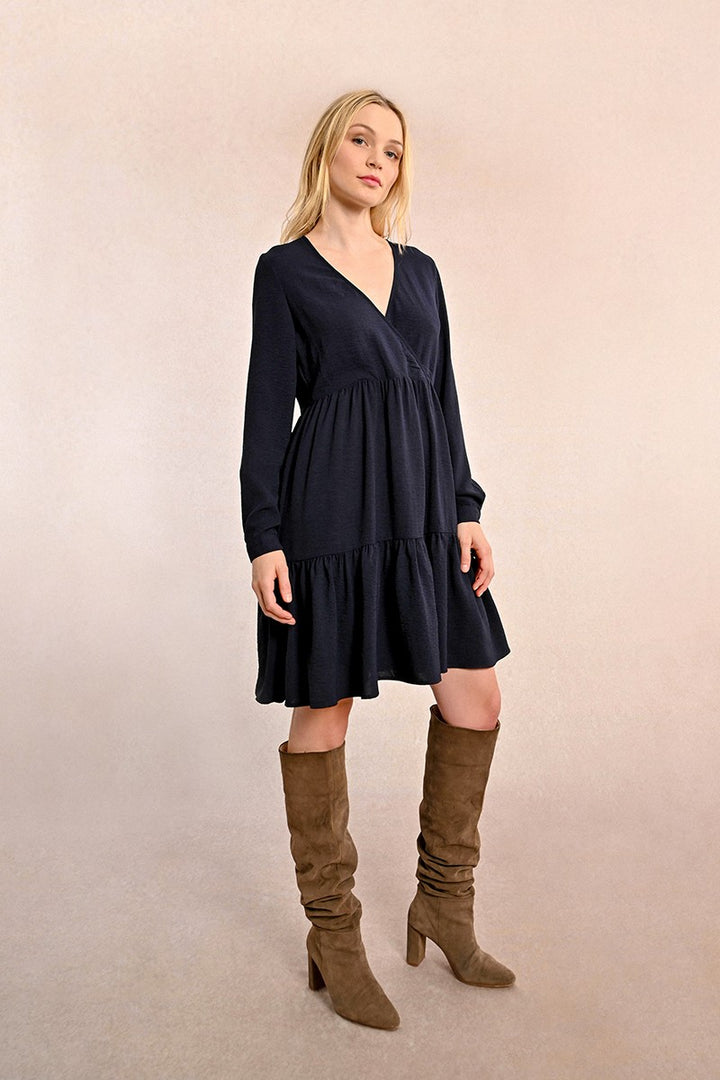 Crossed V-Neck Dress