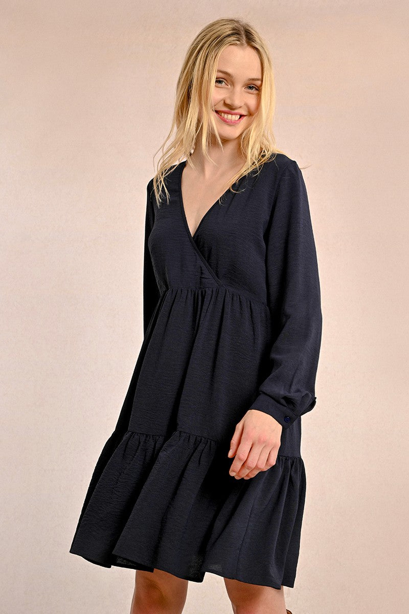 Crossed V-Neck Dress