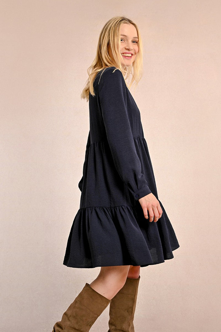 Crossed V-Neck Dress
