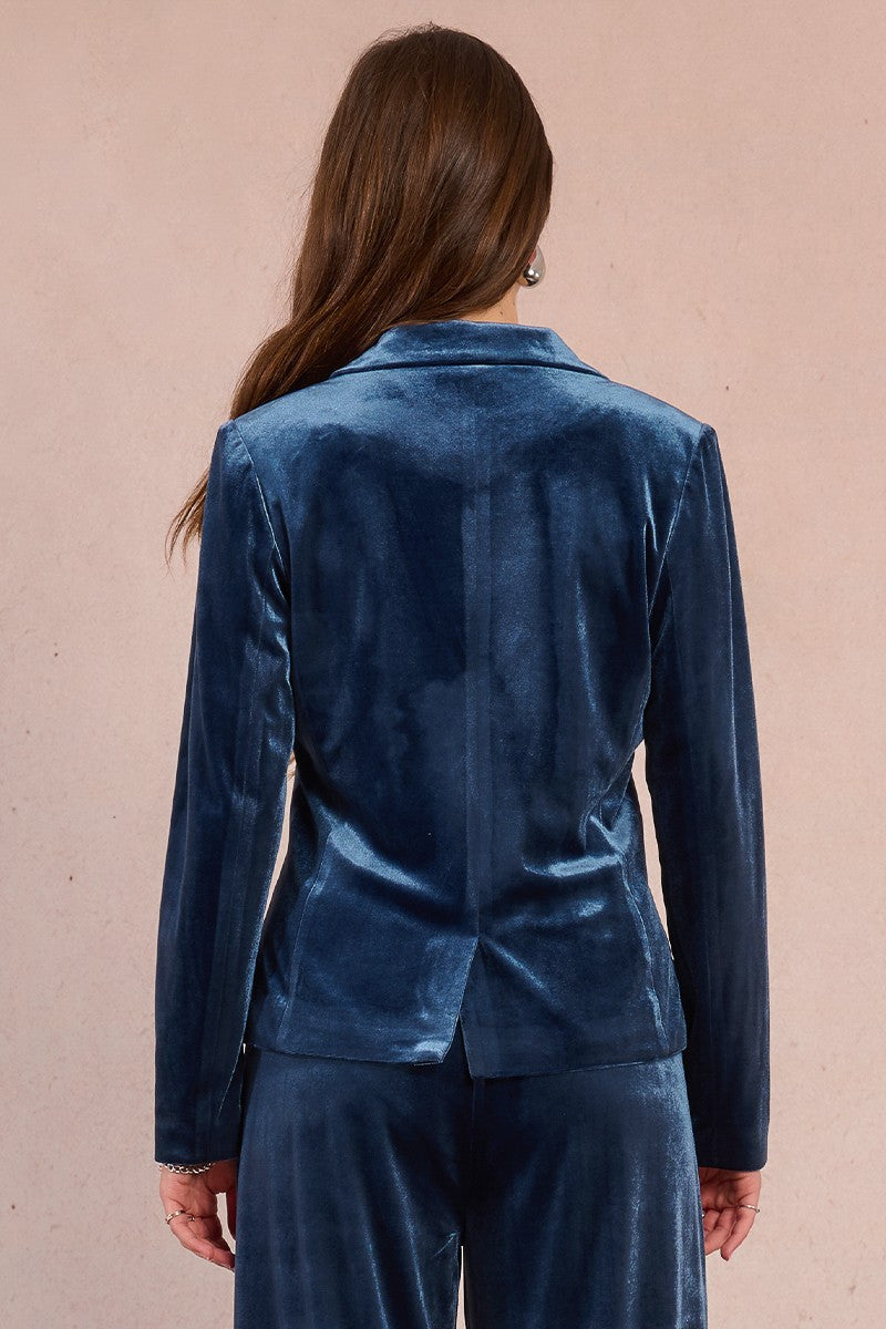 Teal Velvet Blazer
