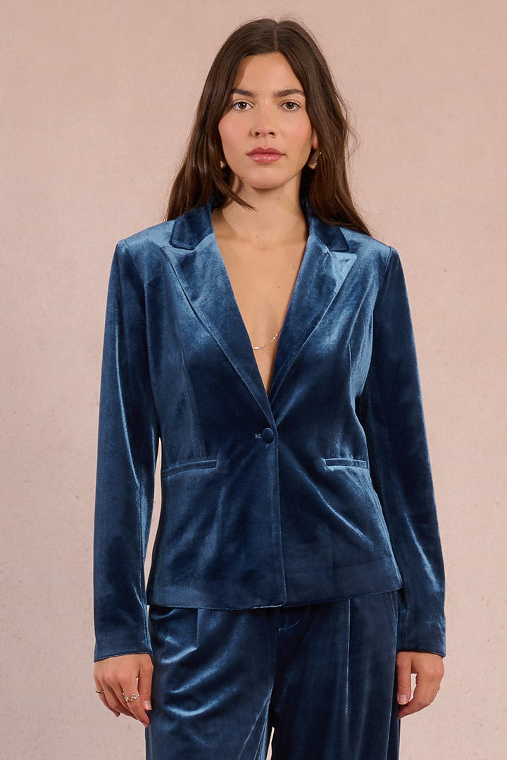 Teal Velvet Blazer