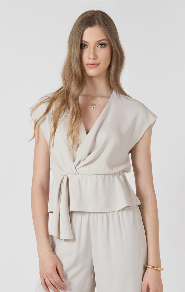 Draped Wrap Blouse