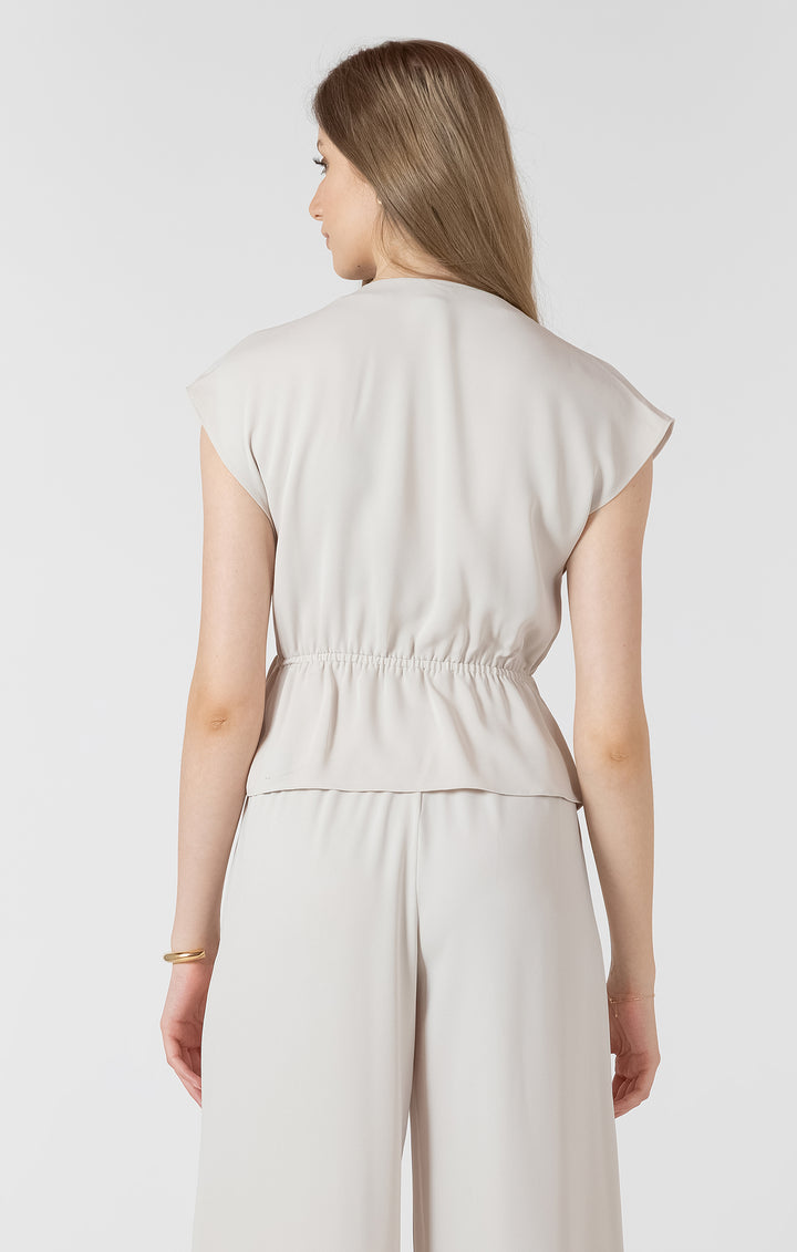 Draped Wrap Blouse