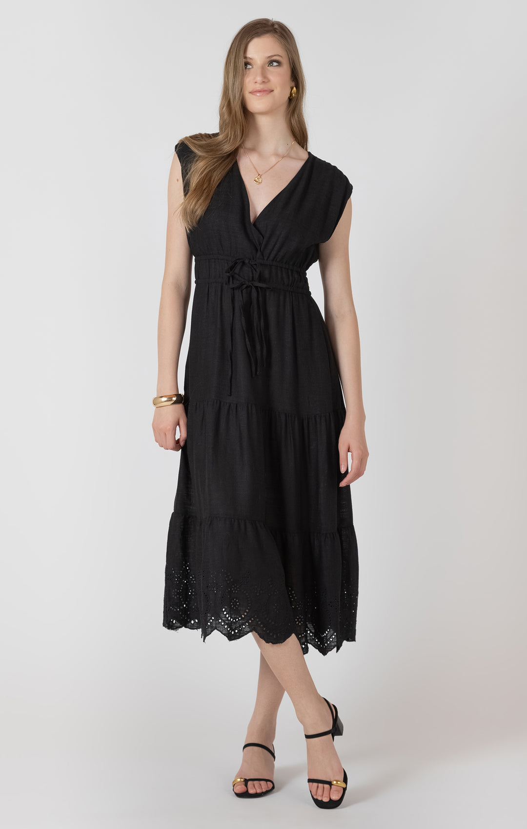 Eyelet Tiered Maxi Dress