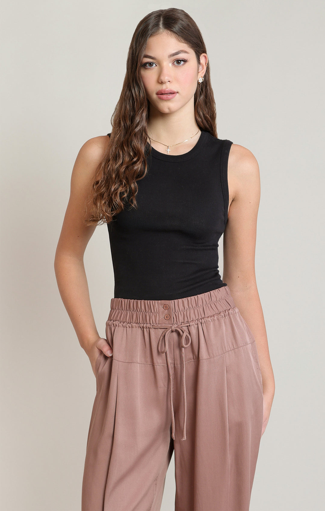 Ribbed Tank - Black
