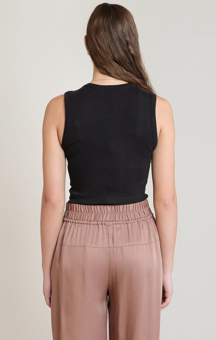 Ribbed Tank - Black