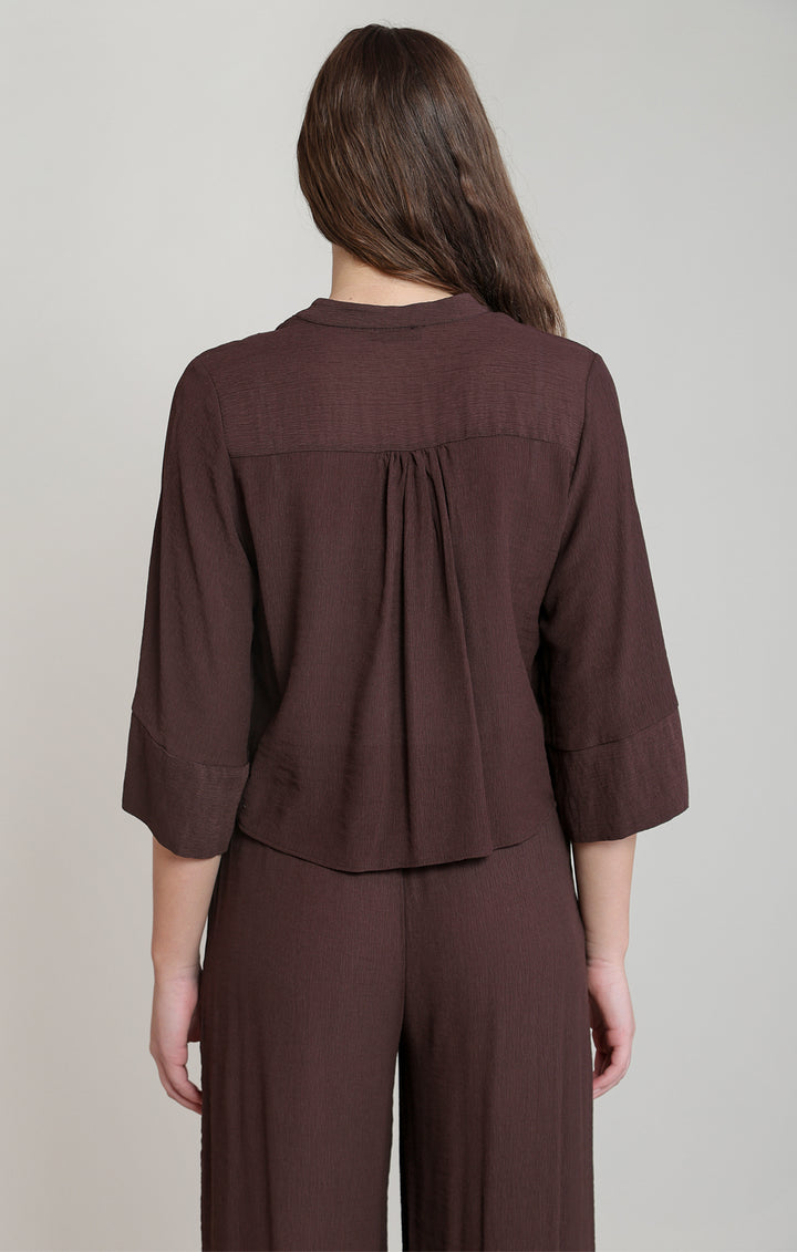 Wide Sleeve Blouse - Dark Chocolate