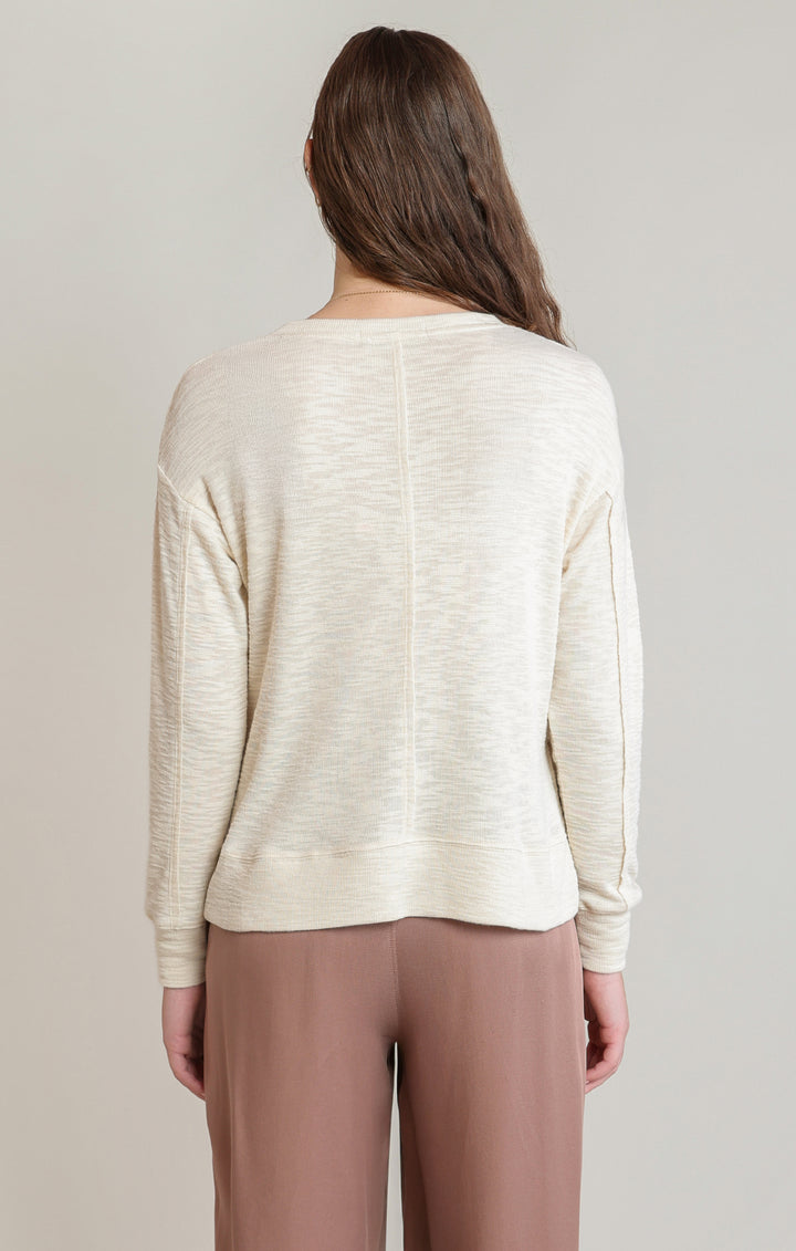 V-Neck Knit Top - Shell