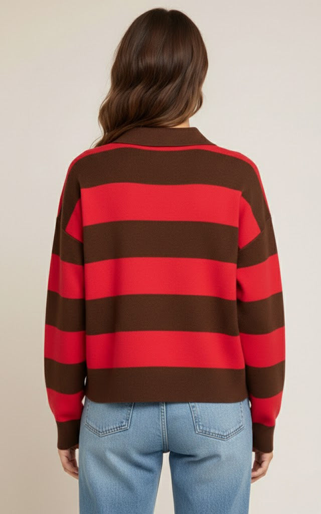 Striped Polo Sweater