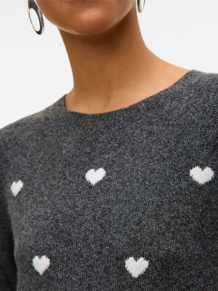 Doffy Heart Knit Sweater