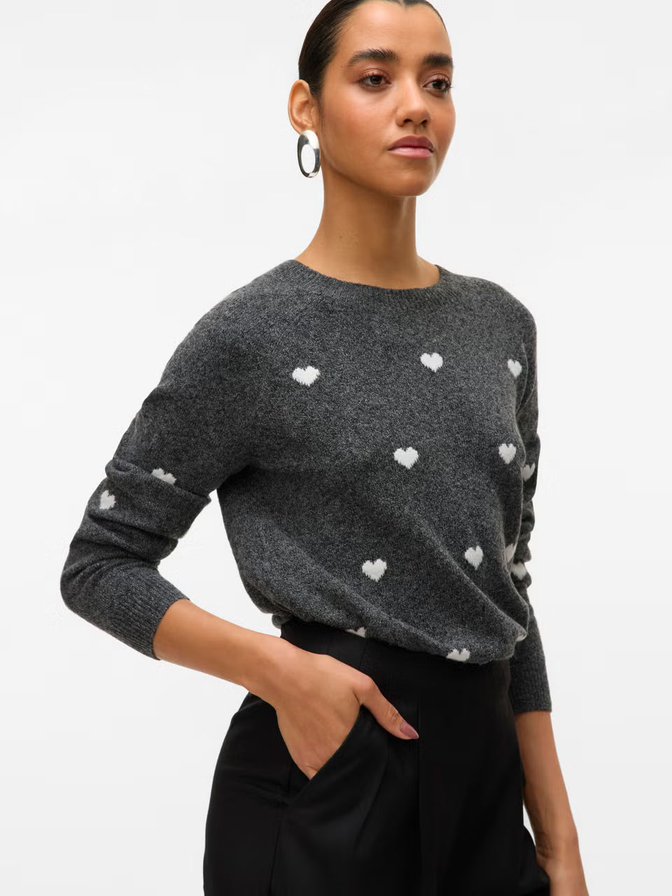 Doffy Heart Knit Sweater