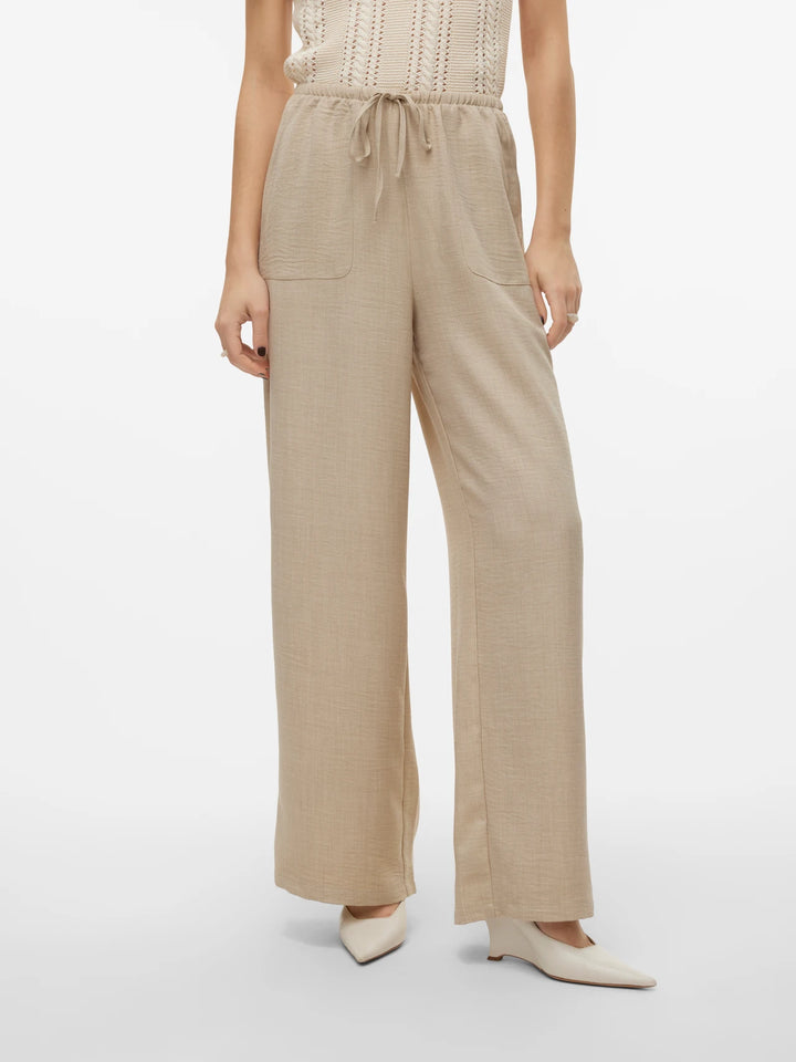 Melaney Flowy Pants - Beige