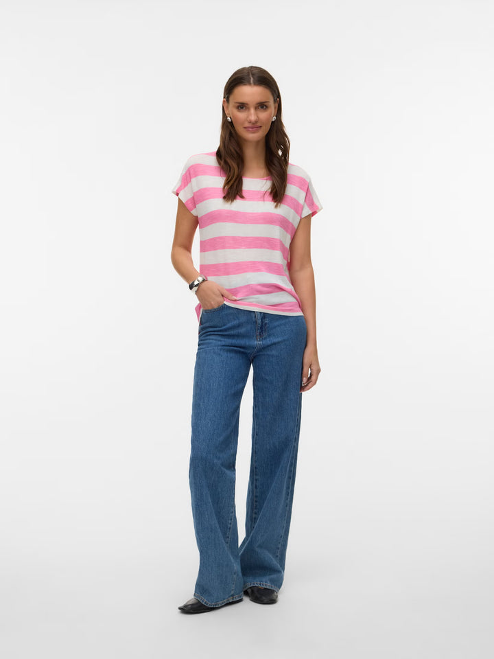 Wide Stripe Tee - Pink