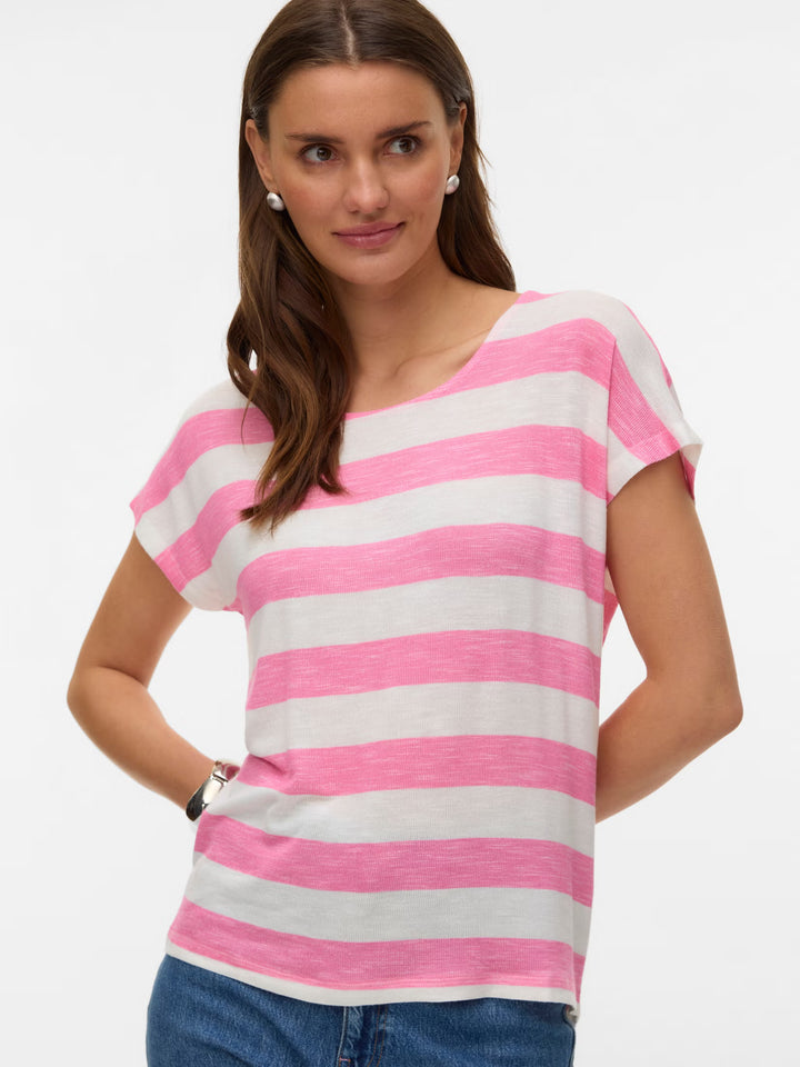 Wide Stripe Tee - Pink