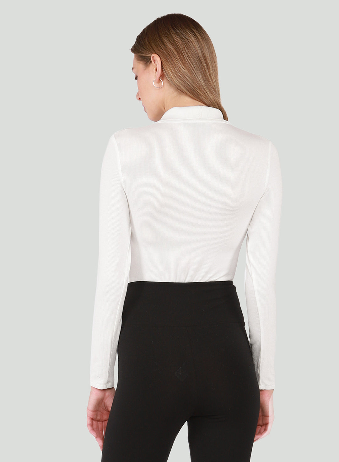 V-Neck Polo Long Sleeve Bodysuit